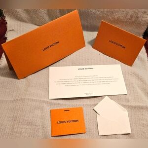RARE Louis Vuitton FULL Packaging Insert Set Orange Envelope Receipt Holder NWT